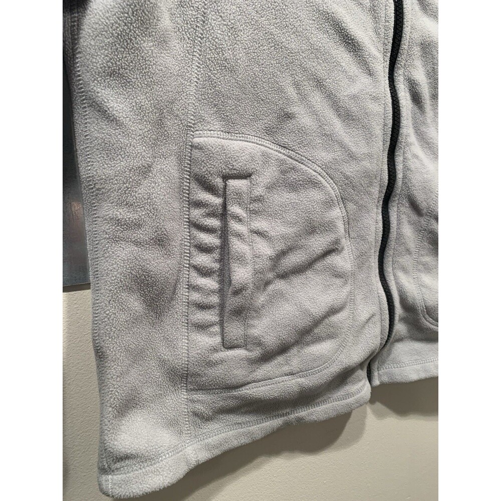 Calvin Klein Performance Womens Embroidered Zip Fleece Jacket Ivory Sz Large - Picture 8 of 11